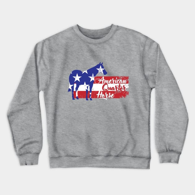 American Quarter Horse Patriotic Crewneck Sweatshirt by PiDesignzDelta